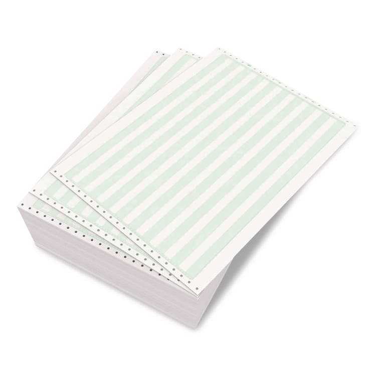 DOMTAR PAPER Continuous Feed Computer Paper, 1-Part, 18 lb Bond Weight, 11 x 14.88, White/Green Bar, 3,000/Carton (DMR141108) thumbnail 2