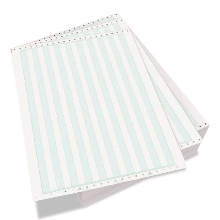 DOMTAR PAPER Continuous Feed Computer Paper, 1-Part, 18 lb Bond Weight, 11 x 14.88, White/Green Bar, 3,000/Carton (DMR141108) thumbnail 3