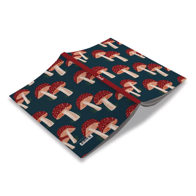 DENIK Classic Layflat Softcover Notebook, Mushroom Artwork, Medium/College Rule, Navy Blue/Multicolor Cover, (72) 8 x 5 Sheets (DNKLFC1138L) thumbnail 3