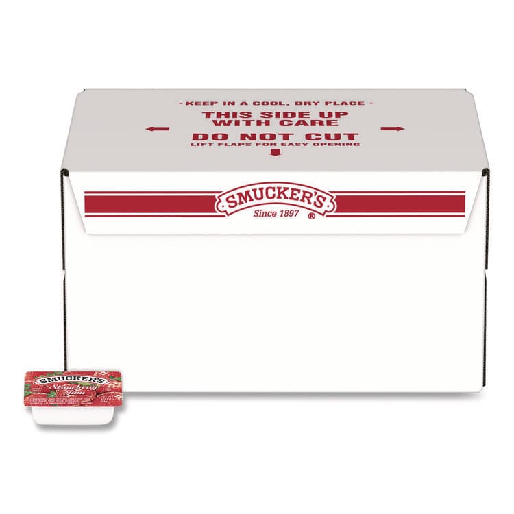 J.M. SMUCKER CO. Jelly/Jam Plastic Portion Control Cups, Strawberry, 0.5 oz Cup, 200/Carton (SMU00767)