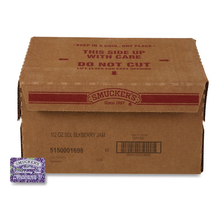 J.M. SMUCKER CO. Jelly/Jam Plastic Portion Control Cups, Blackberry, 0.5 oz Cup, 200/Carton (SMU01698)
