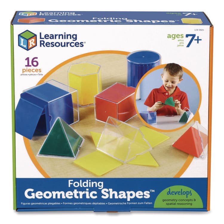 LEARNING RESOURCES Folding Geometric Shapes, Grades 2 to 6, 16 Pieces (LRNLER0921)