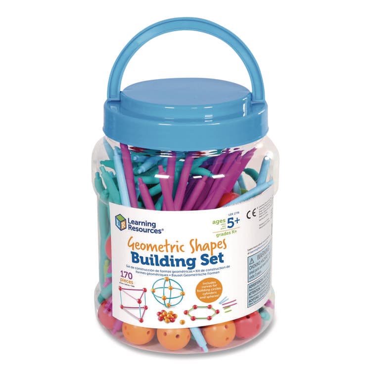 LEARNING RESOURCES Geometric Shapes Building Set, Grades K to 5, 170 Pieces (LRNLER1776)