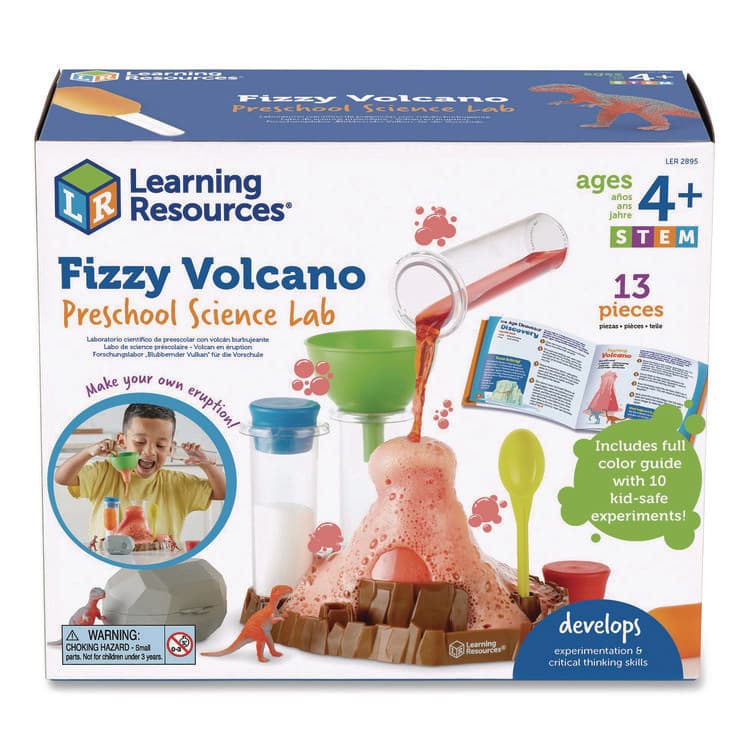 LEARNING RESOURCES Fizzy Volcano Preschool Science Lab, Grades Pre-K to 2, 13 Pieces (LRNLER2895)