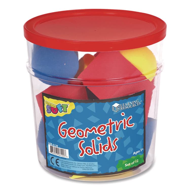 LEARNING RESOURCES Hands-On Soft Geometric Solids, Grades K to 5, 12 Pieces (LRNLER6120)
