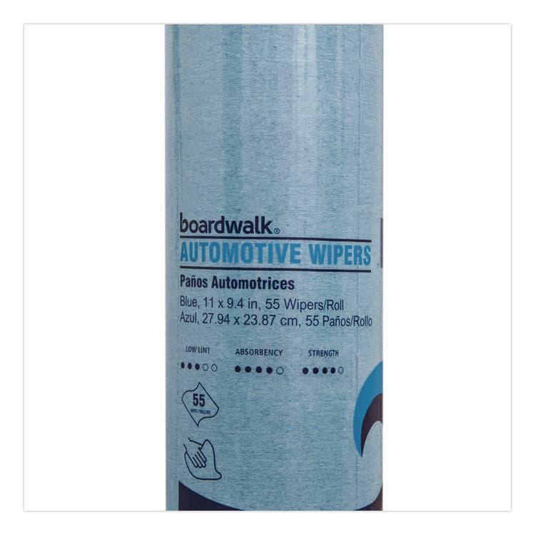 BOARDWALK Automotive Wiper Rolls, 9.4 x 11, Blue, 55/Roll, 30 Rolls/Carton (BWKAUTORL1650B) thumbnail 2