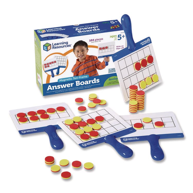 LEARNING RESOURCES Magnetic Ten-Frame Answer Boards, Ages 5 and Up, 104 Pieces (LRNLER6645) thumbnail 2