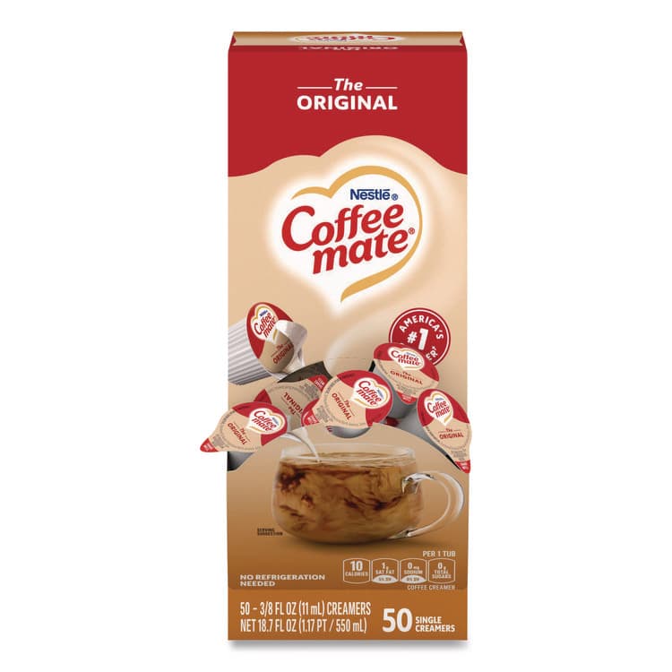 NESTLE Liquid Coffee Creamer, Original, 0.38 oz Mini Cups, 50/Box (NES35110BX)