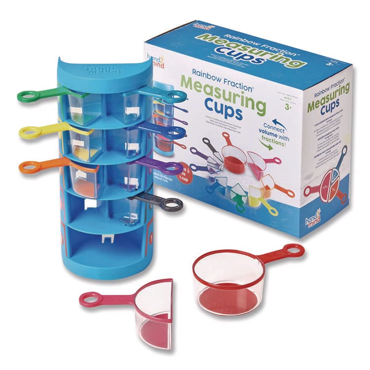 LEARNING RESOURCES Rainbow Fraction Measuring Cups, Pre-K to K, 9 Pieces (HDM93399)