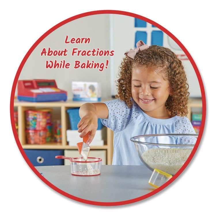 LEARNING RESOURCES Rainbow Fraction Measuring Cups, Pre-K to K, 9 Pieces (HDM93399) thumbnail 3