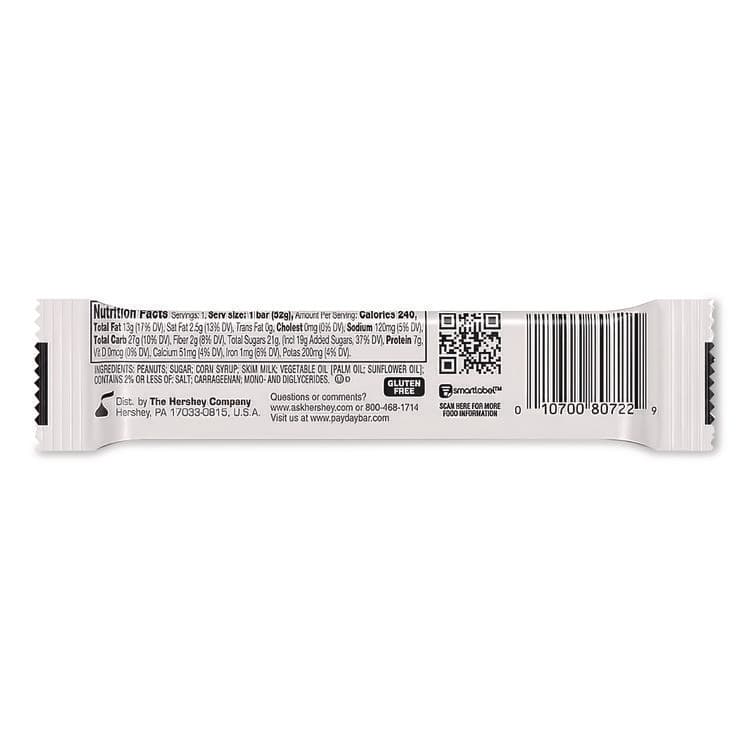 THE HERSHEY COMPANY PayDay Chewy Candy Bars, Peanut Caramel, 1.85 oz, 24/Box (HRS80723) thumbnail 3