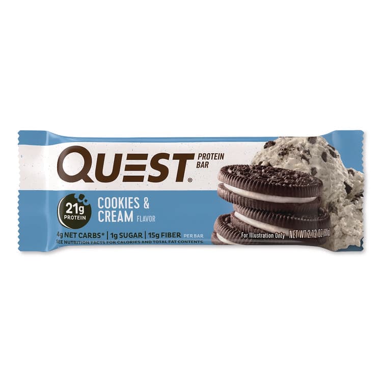 QUEST NUTRITION Protein Bars, Cookies and Cream, 2.12 oz Bar, 12 Bars/Box (QCC00018) thumbnail 4