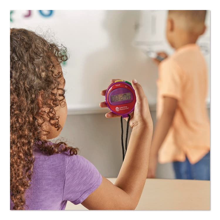 LEARNING RESOURCES Simple Stopwatch, Accurate to 1/100 Second, Blue Stopwatch, Black Lanyard (LRNLER0808) thumbnail 4