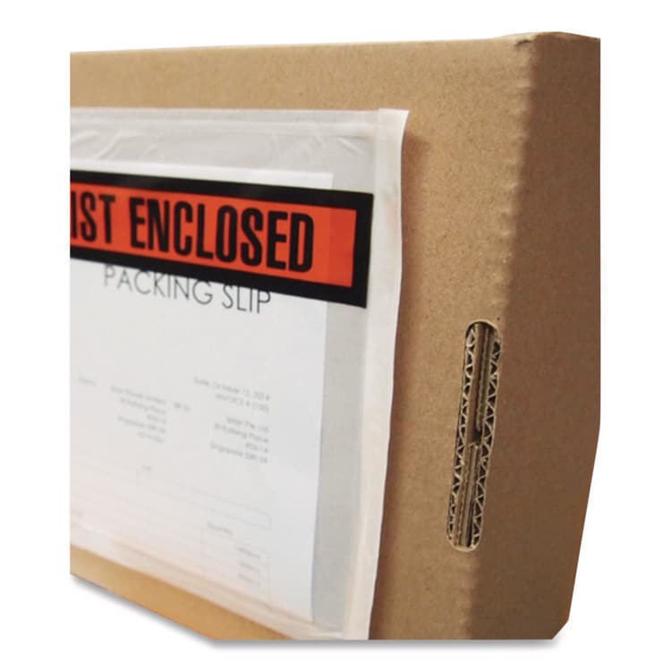 SHURTAPE TECHNOLOGIES Packing List Envelopes, Top-Print Front: Packing List/Invoice Enclosed, 4.5 x 5.5, Clear/Orange, 500/Box (DUCPL500V) thumbnail 4
