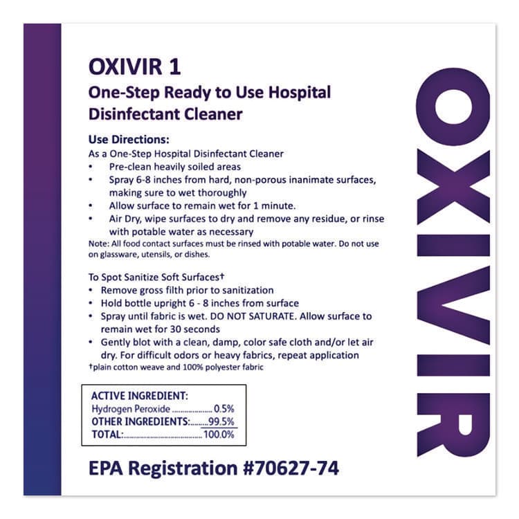 DIVERSEY Oxivir TB Disinfectant Wipes, 11 x 12, White, 160/Bucket, 4 Buckets/Carton (DVO5627427) thumbnail 3