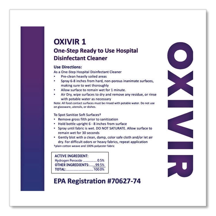 DIVERSEY Oxivir TB, Natural Cherry Almond Scent, 3.78 L Container, 4/Carton (DVO100898636) thumbnail 4