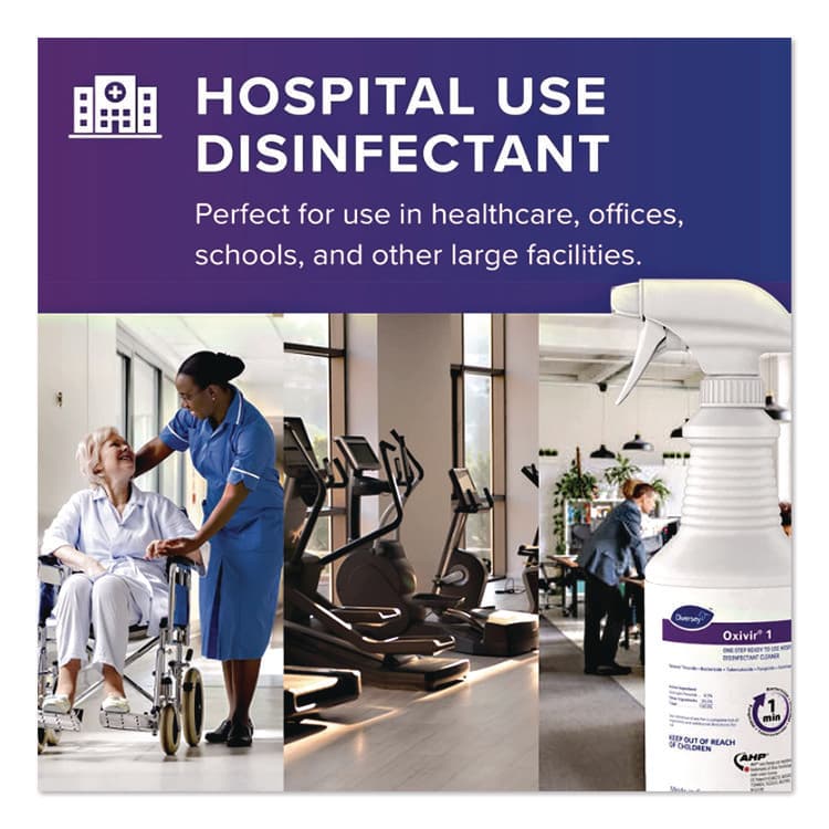 DIVERSEY Oxivir TB Disinfectant Wipes, 6 x 6.9, Characteristic Scent, White, 160/Canister, 4 Canisters/Carton (DVO101105152) thumbnail 3
