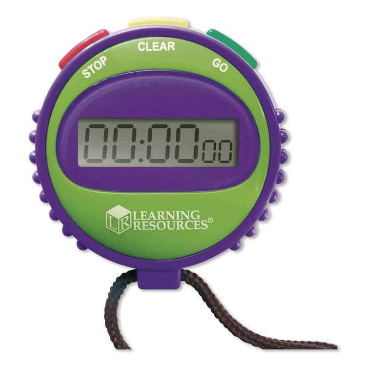 LEARNING RESOURCES Simple Stopwatch, Accurate to 1/100 Second, Blue Stopwatch, Black Lanyard (LRNLER0808) thumbnail 3