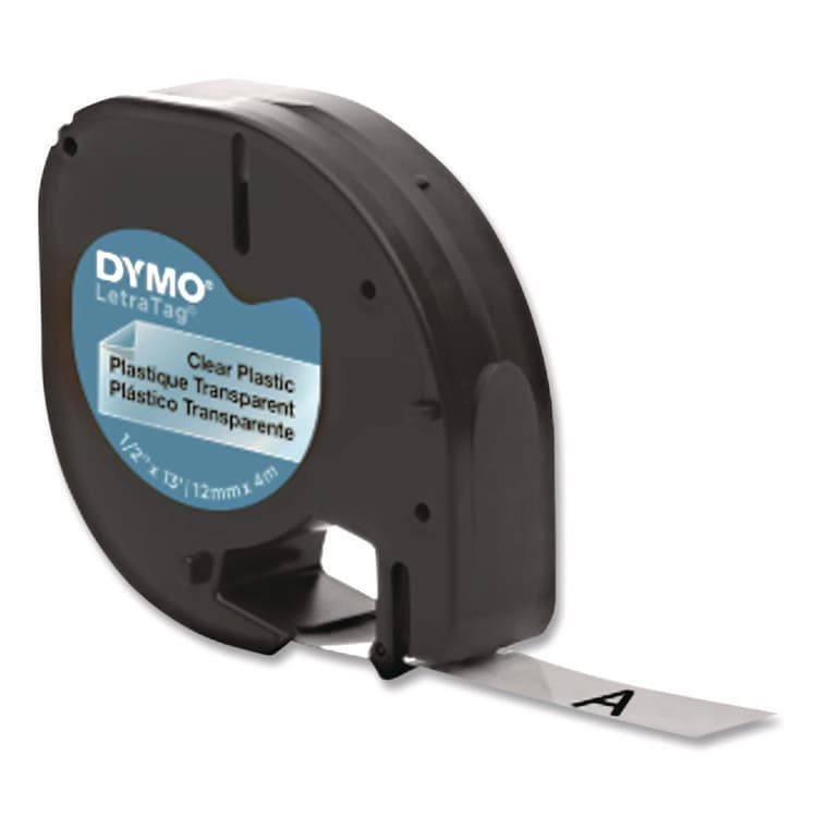 DYMO LetraTag Plastic Label Tape Cassette, 0.5" x 13 ft, Clear (DYM16952)