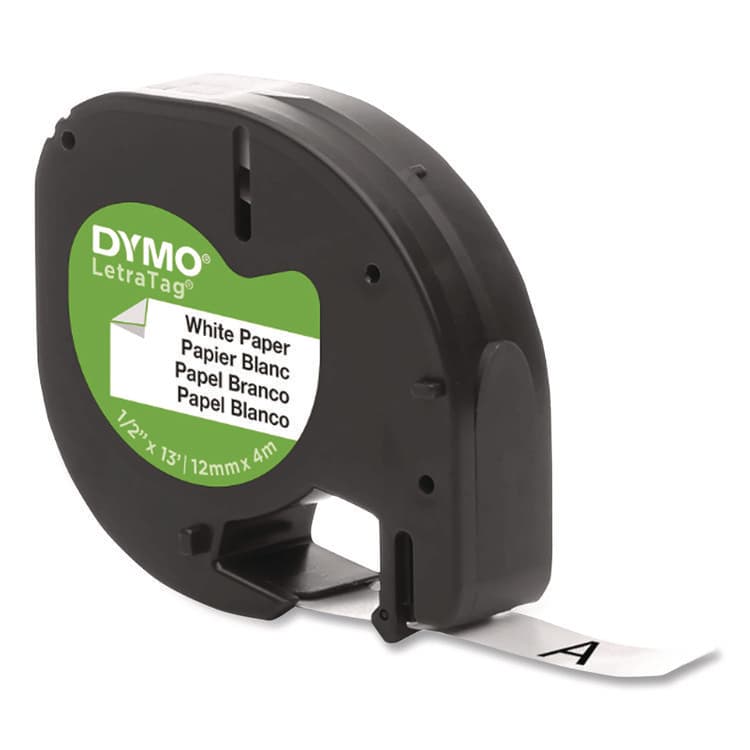 DYMO LetraTag Paper Label Tape Cassettes, 0.5" x 13 ft, White, 6/Box (DYM2050826) thumbnail 2