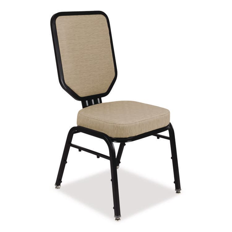 NATIONAL PUBLIC SEATING Flex-Back Banquet Chair, Supports Up to 500 lbs, 18.6" Seat Height, Morticia Taupe Seat/Back, Black Base, 2/Pack (NPS9688BG2)