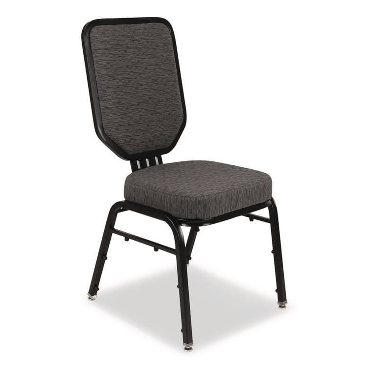 NATIONAL PUBLIC SEATING Flex-Back Banquet Chair, Supports Up to 500 lbs, 18.6" Seat Height, Morticia Onyx Seat/Back, Black Base, 2/Pack (NPS9690BG2)