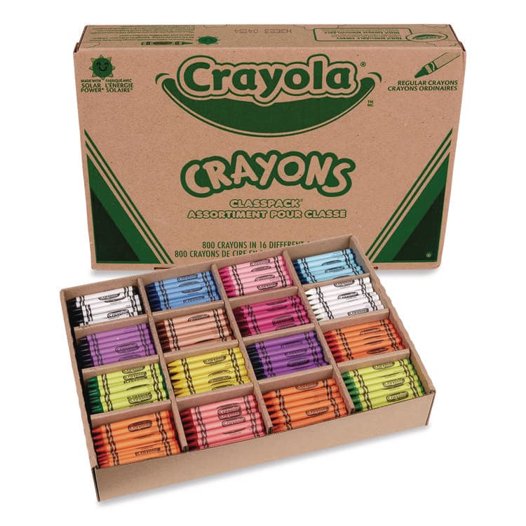 BINNEY & SMITH / CRAYOLA Classpack Crayons, Regular Size, 0.31" x 3.63", 16 Assorted Colors, 800/Box (CYO528016) thumbnail 3