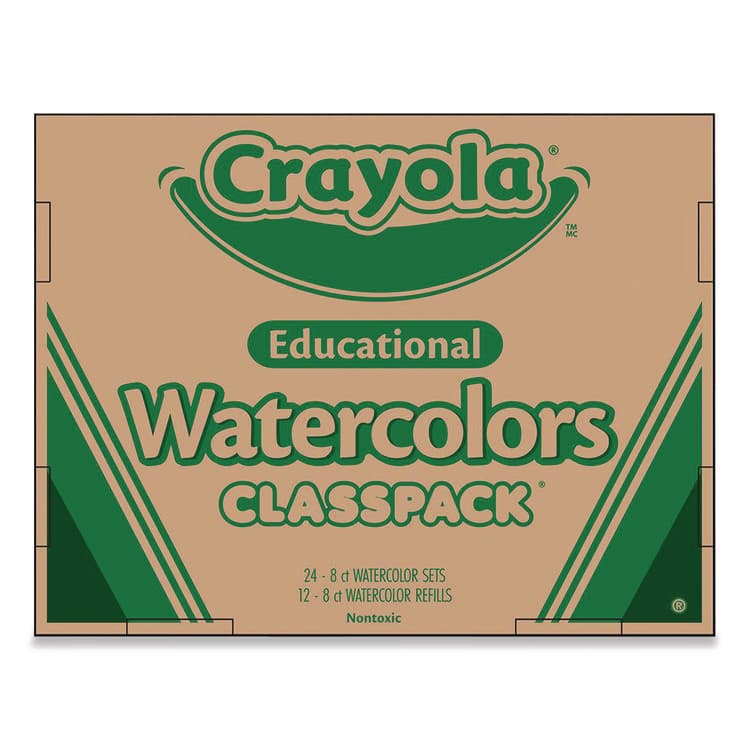 BINNEY & SMITH / CRAYOLA Watercolors, 8 Assorted Colors, Palette Tray, 36/Carton (CYO538101)