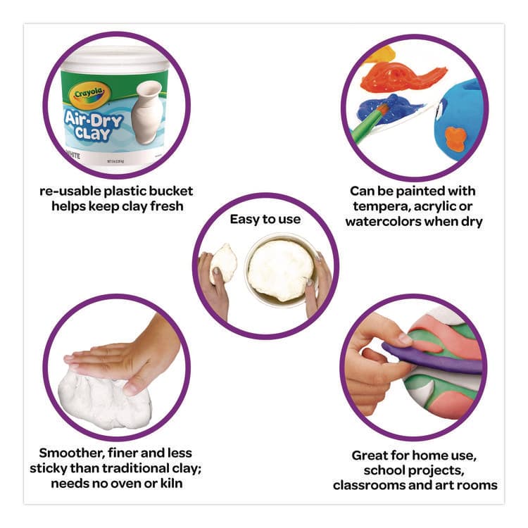 BINNEY & SMITH / CRAYOLA Air-Dry Clay, White, 5 lbs (CYO575055) thumbnail 3