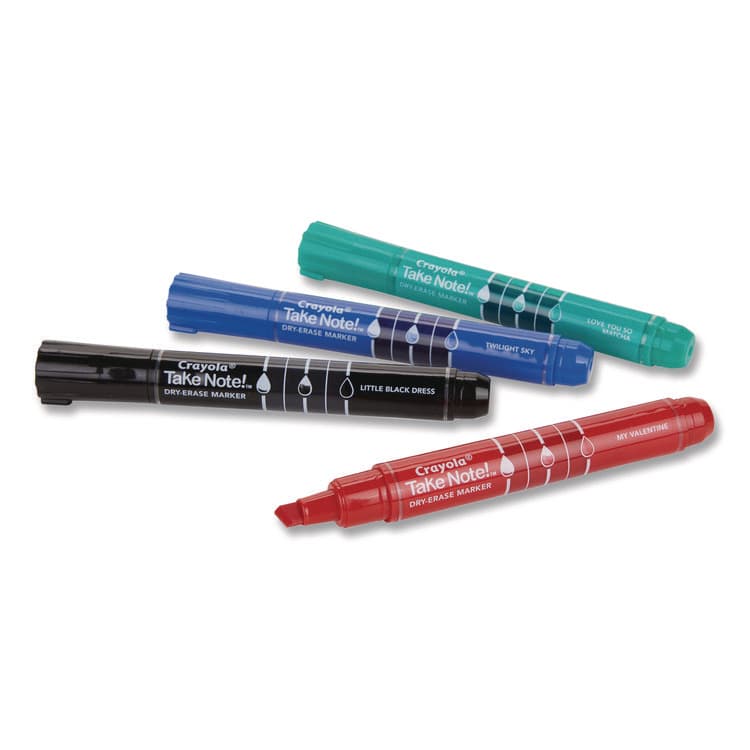 BINNEY & SMITH / CRAYOLA Take Note Dry Erase Markers, Chisel Tip, Assorted Colors, 4/Set (CYO586543) thumbnail 2