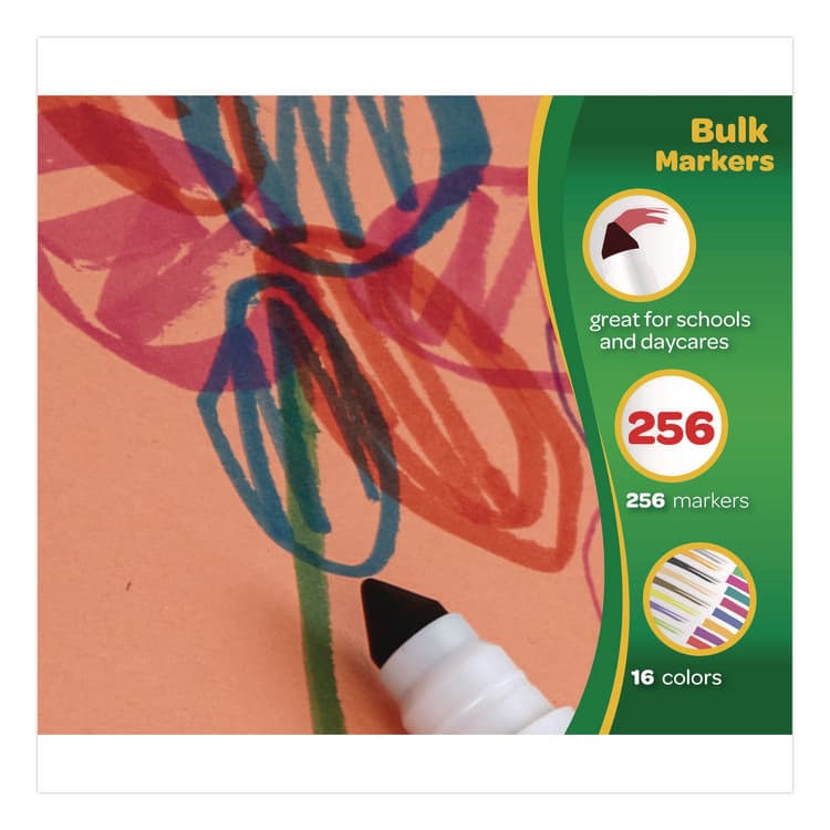 BINNEY & SMITH / CRAYOLA Non-Washable Marker, Broad Bullet Tip, Assorted Classic Colors, 256/Box (CYO588201) thumbnail 2