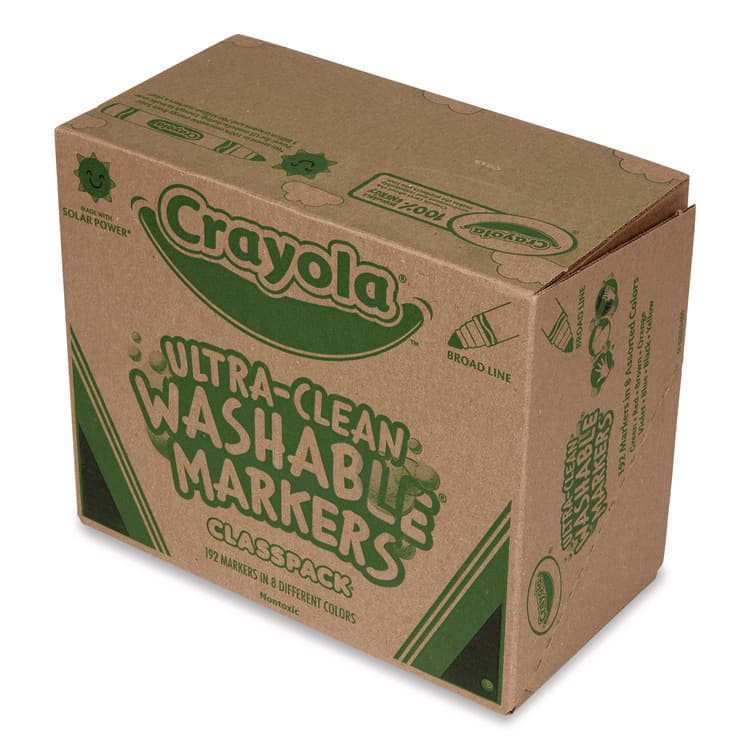 BINNEY & SMITH / CRAYOLA Ultra-Clean Washable Marker Classpack, Broad Bullet Tip, 8 Assorted Colors, 192/Pack (CYO588208) thumbnail 3