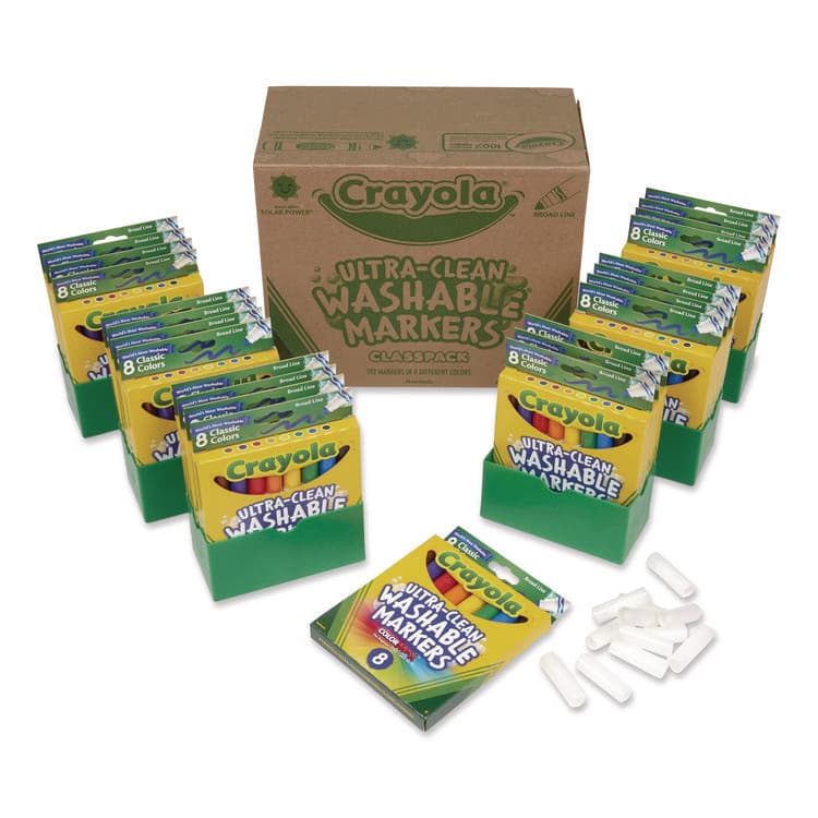 BINNEY & SMITH / CRAYOLA Ultra-Clean Washable Marker Classpack, Broad Bullet Tip, 8 Assorted Colors, 192/Pack (CYO588208) thumbnail 4