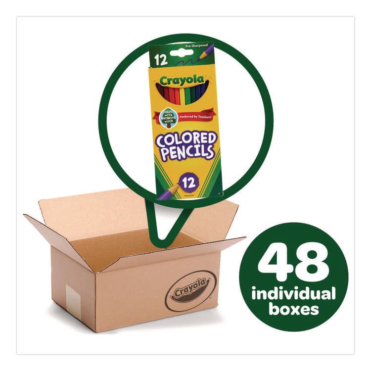 BINNEY & SMITH / CRAYOLA Long-Length Colored Pencil Set, 3.3 mm, 2B, Assorted Lead and Barrel Colors, Dozen (CYO684012) thumbnail 2