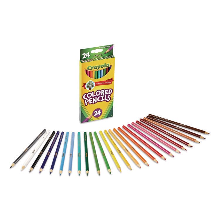 BINNEY & SMITH / CRAYOLA Long-Length Colored Pencil Set, 3.3 mm, 2B, Assorted Lead and Barrel Colors, 24/Pack (CYO684024) thumbnail 3