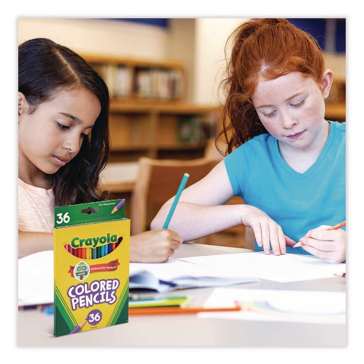 BINNEY & SMITH / CRAYOLA Short-Length Colored Pencil Set, 3.3 mm, 2B, Assorted Lead and Barrel Colors, 36/Pack (CYO684036) thumbnail 3