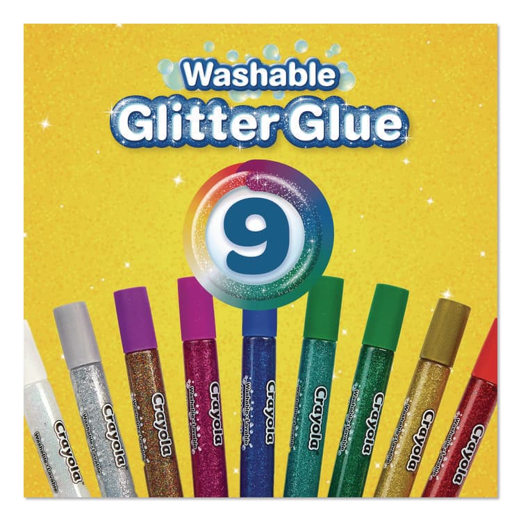 BINNEY & SMITH / CRAYOLA Washable Glitter Glue, 0.35 oz, Assorted Colors, 9/Pack (CYO693527) thumbnail 2
