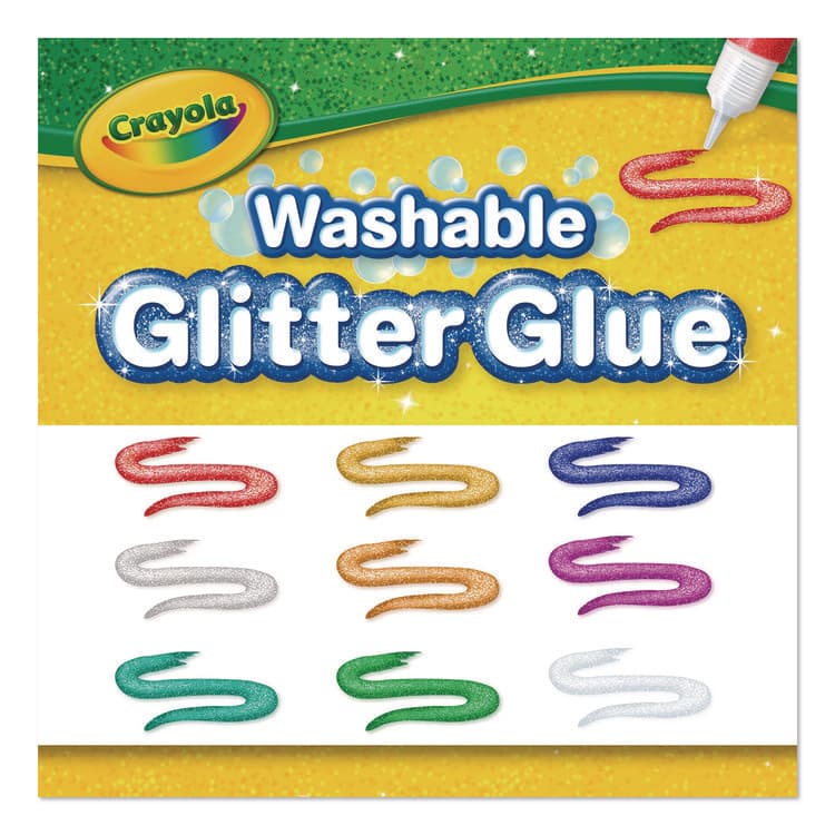 BINNEY & SMITH / CRAYOLA Washable Glitter Glue, 0.35 oz, Assorted Colors, 9/Pack (CYO693527) thumbnail 4