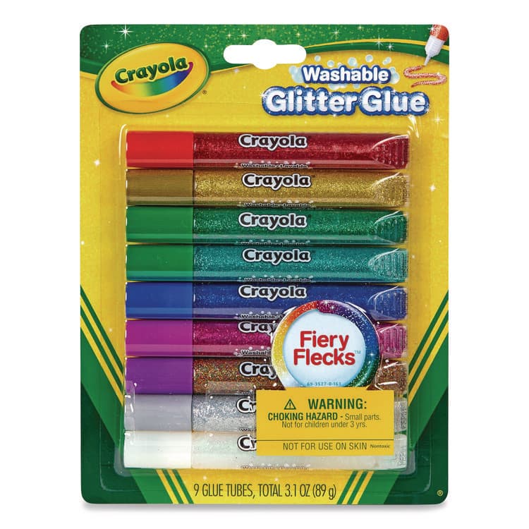BINNEY & SMITH / CRAYOLA Washable Glitter Glue, 0.35 oz, Assorted Colors, 9/Pack (CYO693527)