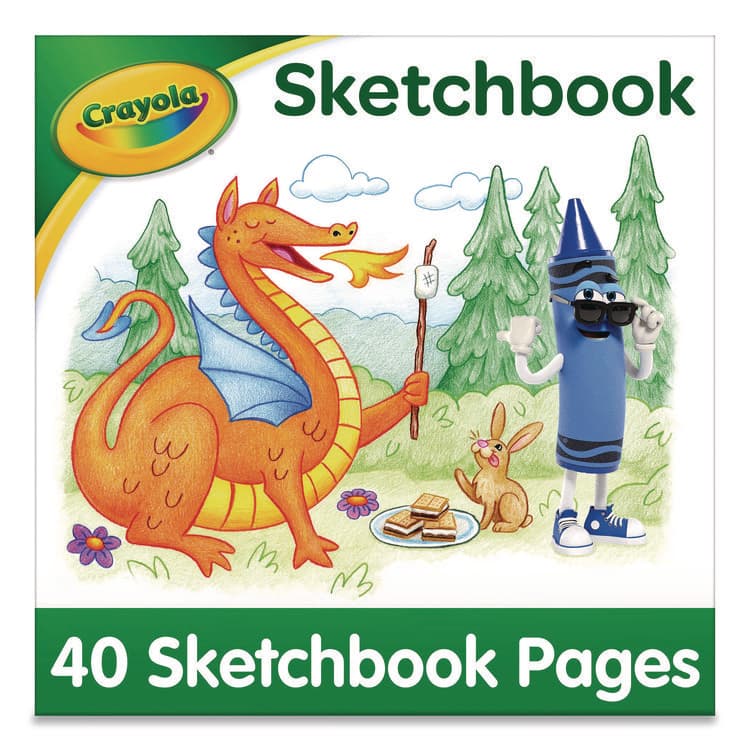 BINNEY & SMITH / CRAYOLA Wirebound Sketchbook, Animal Animations Gold/Green Cover, Unruled, (40) White 9 x 9 Sheets (CYO993404) thumbnail 2