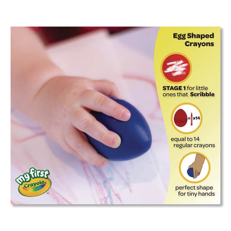 BINNEY & SMITH / CRAYOLA My First Washable Palm Grasp Crayons, Regular Size, 6 Assorted Colors, 6/Pack (CYO2753071) thumbnail 2