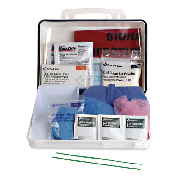 FIRST AID ONLY, . Bloodborne Pathogen Spill Clean Up Kit with CPR Pack, 31 Pieces, Plastic Case (FAO216O) thumbnail 2
