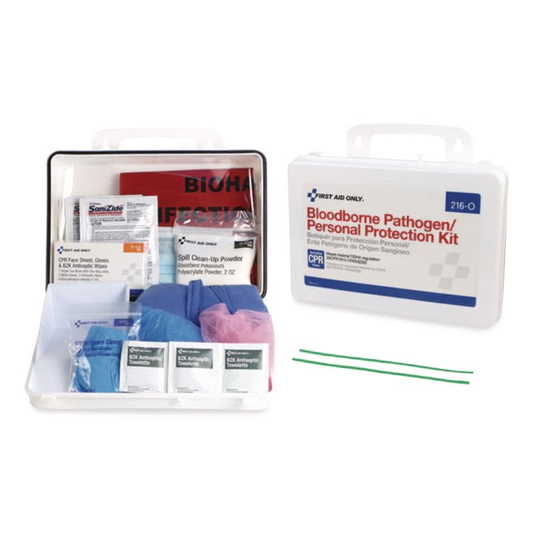 FIRST AID ONLY, . Bloodborne Pathogen Spill Clean Up Kit with CPR Pack, 31 Pieces, Plastic Case (FAO216O)