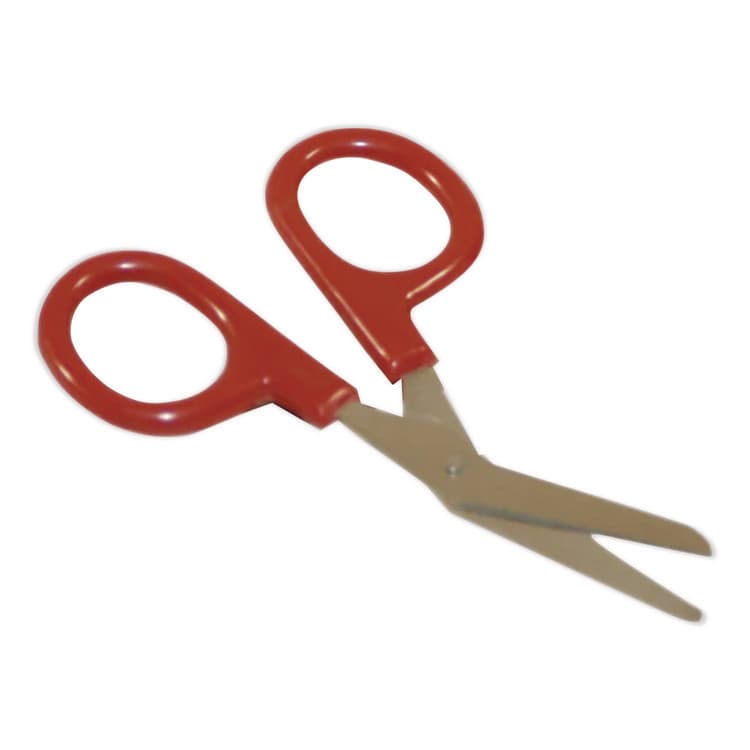 FIRST AID ONLY, . Angled First Aid Kit Scissors, 4" Long, 1.5" Cut Length, Crane-Style Red Handle (FAO730010) thumbnail 2