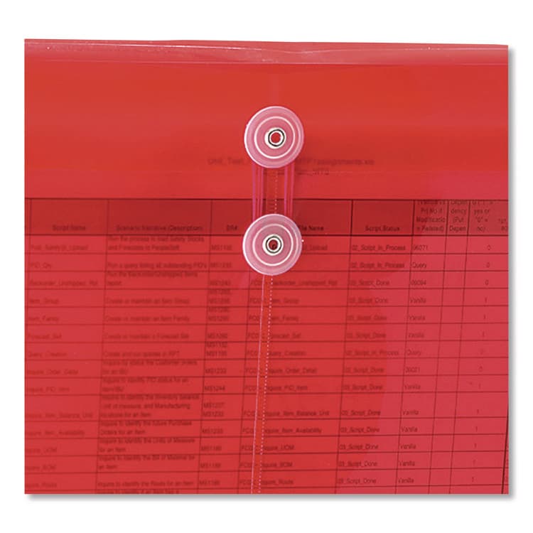 SMEAD MANUFACTURING CO. Poly String and Button Interoffice Envelopes, Open-Side (Horizontal), 9.75 x 11.63, Transparent Red, 5/Pack (SMD89527) thumbnail 2