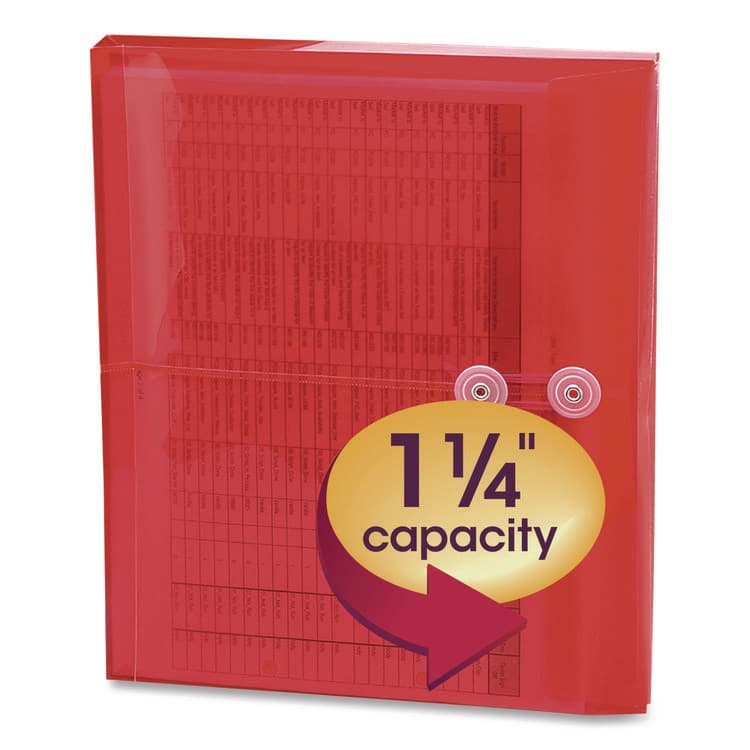 SMEAD MANUFACTURING CO. Poly String and Button Interoffice Envelopes, Open-Side (Horizontal), 9.75 x 11.63, Transparent Red, 5/Pack (SMD89527) thumbnail 4