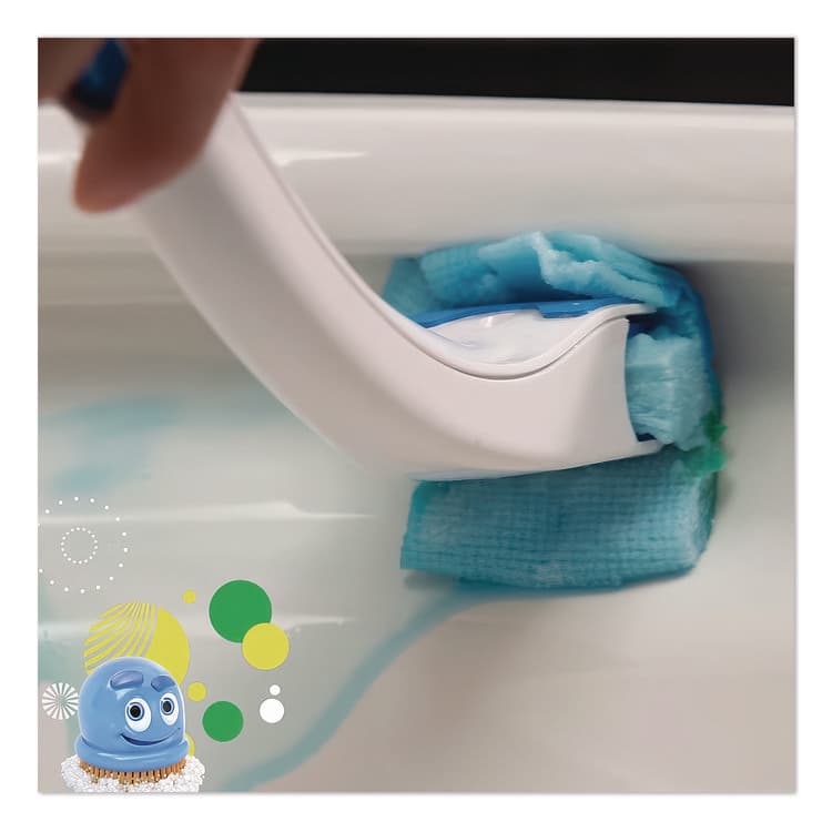 SC JOHNSON Fresh Brush Toilet Cleaning System Starter Kit, 19" Wand, 4 Pads, Stand (SJN301822) thumbnail 4