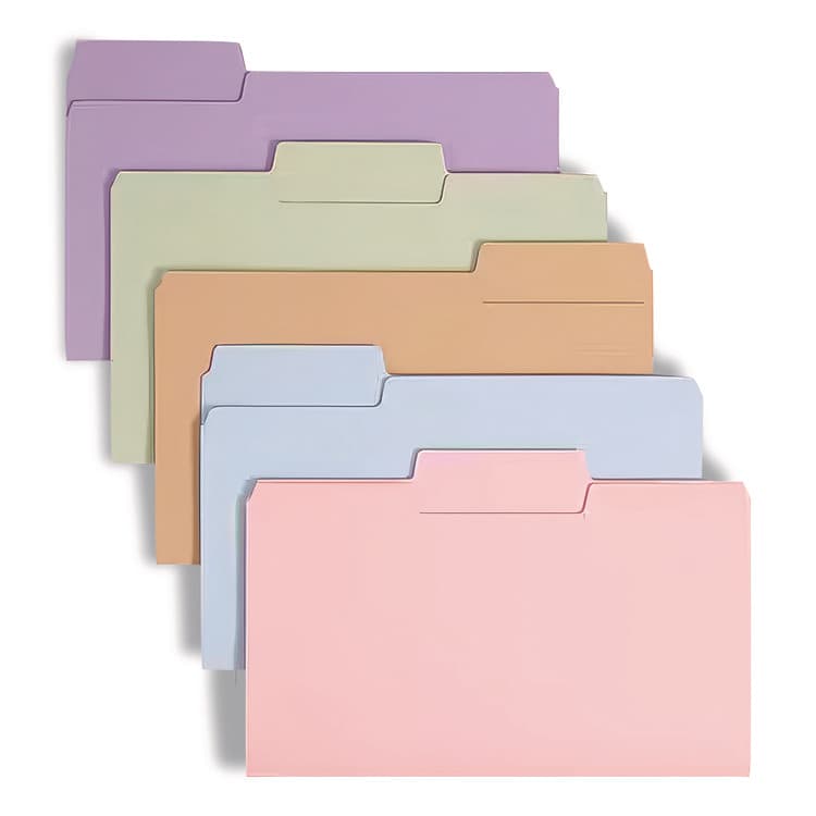 SMEAD MANUFACTURING CO. SuperTab Colored File Folders, 1/3-Cut Tabs: Assorted, Legal Size, 0.75" Expansion, 11-pt Stock, Pastel Assortment, 100/Box (SMD11962) thumbnail 4