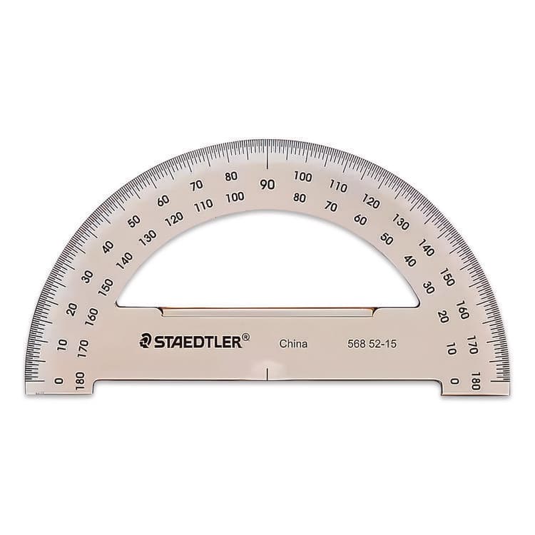 STAEDTLER, . Mars College Protractor, Plastic, 6" Ruler Edge/180 Degree, Transparent Tinted (STD5685215BK) thumbnail 2