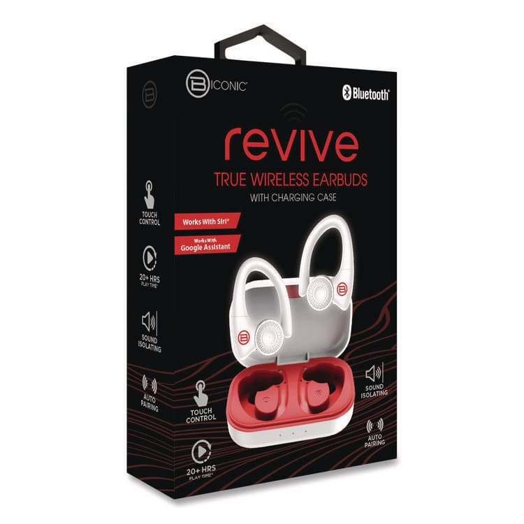 BYTECH Bluetooth Sports Earbuds, White (BTHBCAUBE119WT)